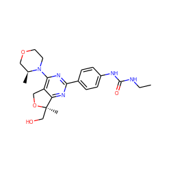 CCNC(=O)Nc1ccc(-c2nc(N3CCOC[C@@H]3C)c3c(n2)[C@@](C)(CO)OC3)cc1 ZINC000071316113