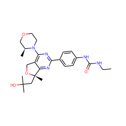 CCNC(=O)Nc1ccc(-c2nc(N3CCOC[C@@H]3C)c3c(n2)[C@](C)(CC(C)(C)O)OC3)cc1 ZINC000071317152