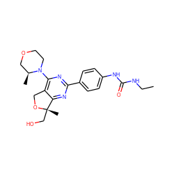 CCNC(=O)Nc1ccc(-c2nc(N3CCOC[C@@H]3C)c3c(n2)[C@](C)(CO)OC3)cc1 ZINC000071330191