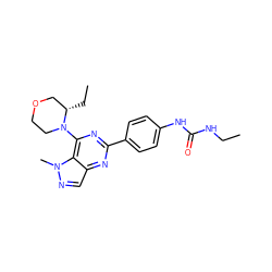 CCNC(=O)Nc1ccc(-c2nc(N3CCOC[C@@H]3CC)c3c(cnn3C)n2)cc1 ZINC000096283252