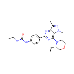 CCNC(=O)Nc1ccc(-c2nc(N3CCOC[C@@H]3CC)c3c(n2)c(C)nn3C)cc1 ZINC000096283251