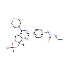 CCNC(=O)Nc1ccc(-c2nc(N3CCOCC3)c3c(n2)[C@@](C)(CC(C)(C)O)OC3)cc1 ZINC000071318295