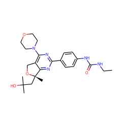 CCNC(=O)Nc1ccc(-c2nc(N3CCOCC3)c3c(n2)[C@](C)(CC(C)(C)O)OC3)cc1 ZINC000071319062