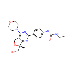 CCNC(=O)Nc1ccc(-c2nc(N3CCOCC3)c3c(n2)[C@](C)(CO)OC3)cc1 ZINC000071296598