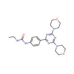 CCNC(=O)Nc1ccc(-c2nc(N3CCOCC3)nc(N3CCOCC3)n2)cc1 ZINC000045367485