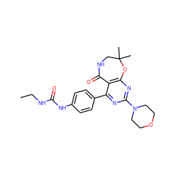 CCNC(=O)Nc1ccc(-c2nc(N3CCOCC3)nc3c2C(=O)NCC(C)(C)O3)cc1 ZINC000142192192