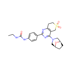 CCNC(=O)Nc1ccc(-c2nc3c(c(N4C[C@@H]5CC[C@H](C4)O5)n2)CS(=O)(=O)CC3)cc1 ZINC000084653480