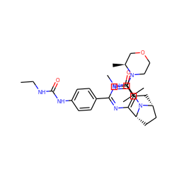 CCNC(=O)Nc1ccc(-c2nc3c(c(N4CCOC[C@@H]4C)n2)C[C@@H]2CC[C@H]3N2C(C)(C)C(=O)NC)cc1 ZINC000095586304