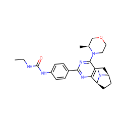 CCNC(=O)Nc1ccc(-c2nc3c(c(N4CCOC[C@@H]4C)n2)C[C@H]2CC[C@@H]3N2C)cc1 ZINC000095589446