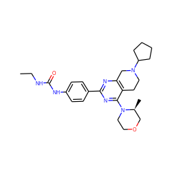 CCNC(=O)Nc1ccc(-c2nc3c(c(N4CCOC[C@@H]4C)n2)CCN(C2CCCC2)C3)cc1 ZINC000095586127