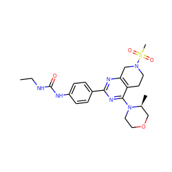 CCNC(=O)Nc1ccc(-c2nc3c(c(N4CCOC[C@@H]4C)n2)CCN(S(C)(=O)=O)C3)cc1 ZINC000095592263