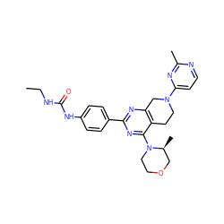 CCNC(=O)Nc1ccc(-c2nc3c(c(N4CCOC[C@@H]4C)n2)CCN(c2ccnc(C)n2)C3)cc1 ZINC000095588848