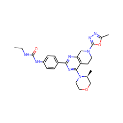 CCNC(=O)Nc1ccc(-c2nc3c(c(N4CCOC[C@@H]4C)n2)CCN(c2nnc(C)o2)C3)cc1 ZINC000095572134