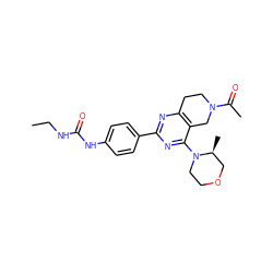 CCNC(=O)Nc1ccc(-c2nc3c(c(N4CCOC[C@@H]4C)n2)CN(C(C)=O)CC3)cc1 ZINC000095576843