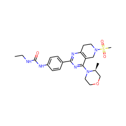 CCNC(=O)Nc1ccc(-c2nc3c(c(N4CCOC[C@@H]4C)n2)CN(S(C)(=O)=O)CC3)cc1 ZINC000095575305