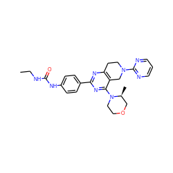 CCNC(=O)Nc1ccc(-c2nc3c(c(N4CCOC[C@@H]4C)n2)CN(c2ncccn2)CC3)cc1 ZINC000095576399