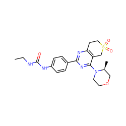 CCNC(=O)Nc1ccc(-c2nc3c(c(N4CCOC[C@@H]4C)n2)CS(=O)(=O)CC3)cc1 ZINC000072316221