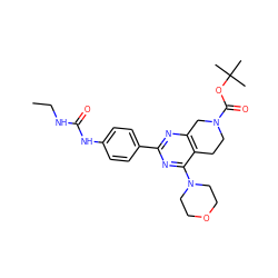 CCNC(=O)Nc1ccc(-c2nc3c(c(N4CCOCC4)n2)CCN(C(=O)OC(C)(C)C)C3)cc1 ZINC000095578788