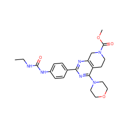 CCNC(=O)Nc1ccc(-c2nc3c(c(N4CCOCC4)n2)CCN(C(=O)OC)C3)cc1 ZINC000095579127