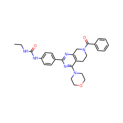 CCNC(=O)Nc1ccc(-c2nc3c(c(N4CCOCC4)n2)CCN(C(=O)c2ccccc2)C3)cc1 ZINC000095575658