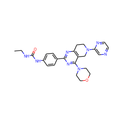 CCNC(=O)Nc1ccc(-c2nc3c(c(N4CCOCC4)n2)CN(c2cnccn2)CC3)cc1 ZINC000095578173