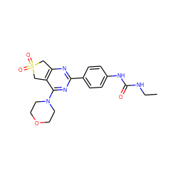 CCNC(=O)Nc1ccc(-c2nc3c(c(N4CCOCC4)n2)CS(=O)(=O)C3)cc1 ZINC000084707968