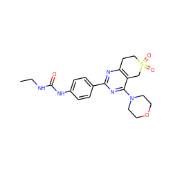 CCNC(=O)Nc1ccc(-c2nc3c(c(N4CCOCC4)n2)CS(=O)(=O)CC3)cc1 ZINC000084706992