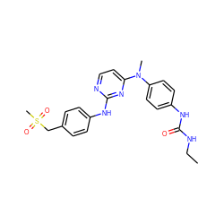 CCNC(=O)Nc1ccc(N(C)c2ccnc(Nc3ccc(CS(C)(=O)=O)cc3)n2)cc1 ZINC000014945153