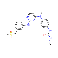 CCNC(=O)Nc1ccc(N(C)c2ccnc(Nc3cccc(CS(C)(=O)=O)c3)n2)cc1 ZINC000014945151