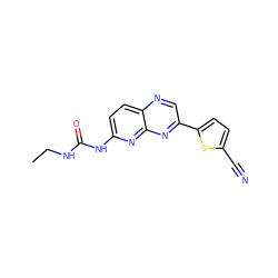 CCNC(=O)Nc1ccc2ncc(-c3ccc(C#N)s3)nc2n1 ZINC000165238366