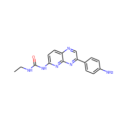 CCNC(=O)Nc1ccc2ncc(-c3ccc(N)cc3)nc2n1 ZINC000136952230