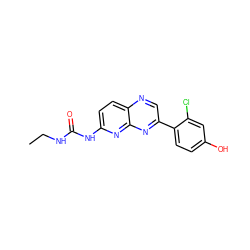 CCNC(=O)Nc1ccc2ncc(-c3ccc(O)cc3Cl)nc2n1 ZINC000169711828