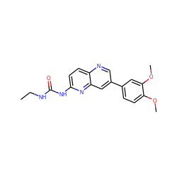 CCNC(=O)Nc1ccc2ncc(-c3ccc(OC)c(OC)c3)cc2n1 ZINC000072316156