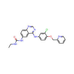 CCNC(=O)Nc1ccc2ncnc(Nc3ccc(OCc4ccccn4)c(Cl)c3)c2c1 ZINC000473152263