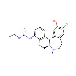 CCNC(=O)Nc1cccc2c1CC[C@H]1[C@H]2c2cc(O)c(Cl)cc2CCN1C ZINC000045390372