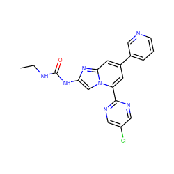 CCNC(=O)Nc1cn2c(-c3ncc(Cl)cn3)cc(-c3cccnc3)cc2n1 ZINC000045257058