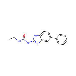 CCNC(=O)Nc1nc2cc(-c3ccccc3)ccc2[nH]1 ZINC000040915303