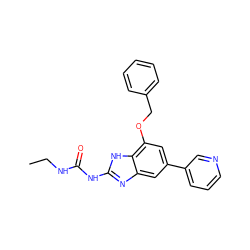 CCNC(=O)Nc1nc2cc(-c3cccnc3)cc(OCc3ccccc3)c2[nH]1 ZINC000000595425