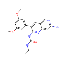 CCNC(=O)Nc1nc2cc(N)ncc2cc1-c1cc(OC)cc(OC)c1 ZINC000021289447