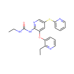 CCNC(=O)Nc1ncc(Sc2ccccn2)cc1Oc1cccnc1CC ZINC000299823049