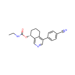 CCNC(=O)O[C@@H]1CCCc2c(-c3ccc(C#N)cc3)cncc21 ZINC000205706830