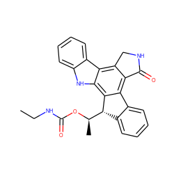 CCNC(=O)O[C@H](C)[C@H]1c2ccccc2-c2c3c(c4c([nH]c5ccccc54)c21)CNC3=O ZINC000029043606