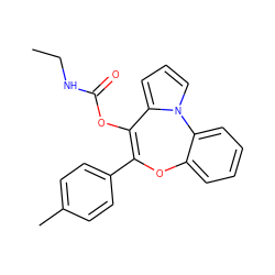 CCNC(=O)OC1=C(c2ccc(C)cc2)Oc2ccccc2-n2cccc21 ZINC000013491314