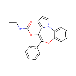 CCNC(=O)OC1=C(c2ccccc2)Oc2ccccc2-n2cccc21 ZINC000013491304