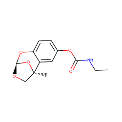 CCNC(=O)Oc1ccc2c(c1)[C@@]1(C)CO[C@@H](O2)O1 ZINC000064499313