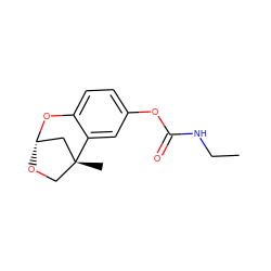 CCNC(=O)Oc1ccc2c(c1)[C@]1(C)CO[C@@H](C1)O2 ZINC000013609184