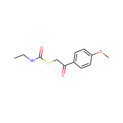 CCNC(=O)SCC(=O)c1ccc(OC)cc1 ZINC000040955134