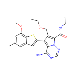 CCNC(=O)c1c(COCC)c(-c2cc3cc(C)cc(OC)c3s2)c2c(N)ncnn12 ZINC000220097405