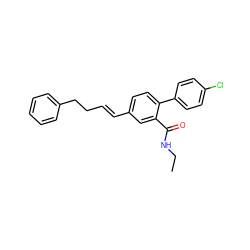 CCNC(=O)c1cc(/C=C/CCc2ccccc2)ccc1-c1ccc(Cl)cc1 ZINC000029402015