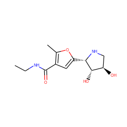 CCNC(=O)c1cc([C@@H]2NC[C@@H](O)[C@@H]2O)oc1C ZINC000026575561